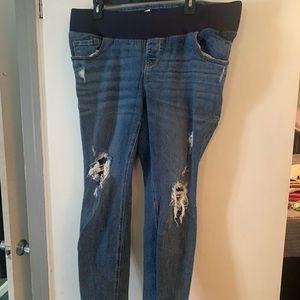 Lot of 11 Maternity Jeans (w/1 skirt) Size L-XL